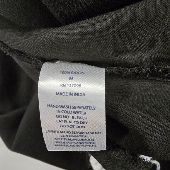 Cottage Goth Whimsigoth Fairy Black White Embroidered Maxi Dress Womens M Party - Picture 6 of 7